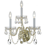 Traditional Crystal Wall Sconce - Polished Brass / Hand-Cut Crystal