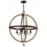 Middlefield Inner Light Sphere Chandelier - Iron Rust