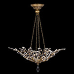 Crystal Laurel Bowl Pendant - Gold / Crystal