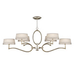 Allegretto Oval Chandelier - White Linen / Silver Leaf