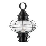 Cottage Onion Outdoor Post Light - Black / Clear