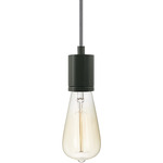 SoCo Modern Socket Pendant - Black / Black/White Cord