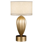 Allegretto Drop Table Lamp - White Linen / Gold Leaf