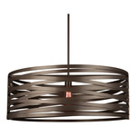 Tempest Drum Pendant - Flat Bronze / No Glass