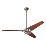 Torsion Ceiling Fan - Bright Nickel / Mahogany Wood