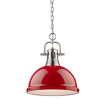 Duncan Chain Pendant with Diffuser - Pewter / Red / Frosted