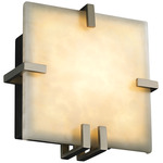 Clouds Clips Square ADA Wall Sconce - Brushed Nickel / Clouds Resin