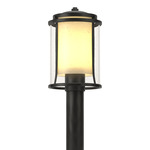 Meridian Outdoor Post Light - Coastal Black / Opal and Seeded