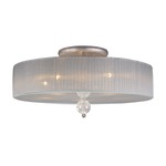 Alexis Ceiling Semi Flush Mount - Antique Silver / Translucent Silver