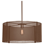 Uptown Mesh Drum Pendant - Flat Bronze / No Glass