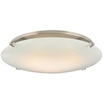 Tazza Ceiling Flush Mount Trim Cover - Opal Etched White/ Polished Nickel