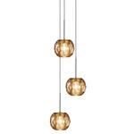 Gemma Multi Light Pendant - Chrome / Amber