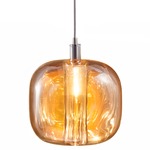 Cubie Pendant - Chrome / Amber