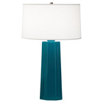 Mason Table Lamp - Peacock / Oyster Linen