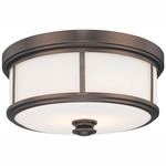 Harbour Point Small Ceiling Light - Bronze / Etched Opal