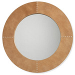 Cross Stitch Mirror - Buff Leather