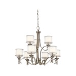 Lacey Two Tier Chandelier - Antique Pewter / White Organza