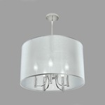 Ghost Petite Chandelier - Polished Nickel / Silver Organza