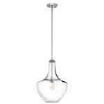 Everly Bell Pendant - Chrome / Clear