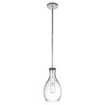 Everly Tulip Pendant - Chrome / Clear