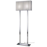 Clavius Floor Lamp - Chrome / White