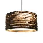 Drum Scraplights Pendant - Black / Natural