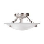 Oasis 4272 Semi-Flush Ceiling Mount - Brushed Nickel / Alabaster