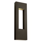 Atlantis Wide Outdoor Wall Light - Bronze / Etched Glass