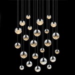 Grapes Round Assorted Multi-Light Pendant - Polished Chrome / Clear