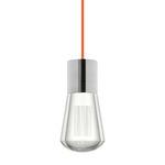 Alva Pendant - Satin Nickel / Orange Cord