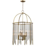 Lewis Chandelier - Aged Brass / Clear