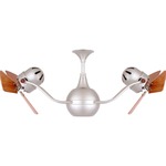 Vent Bettina Wood Ceiling Fan - Brushed Nickel / Mahogany Tone