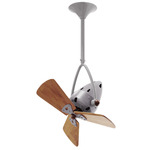 Jarold Directional Wood Ceiling Fan - Brushed Nickel / Mahogany Tone