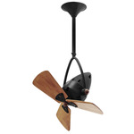 Jarold Directional Wood Ceiling Fan - Black / Mahogany Tone