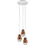 Fedora Multi Light Pendant - White / Bronze