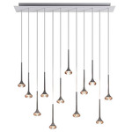 Fairy Multi Light Linear Pendant - White / Chrome / Amber