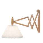 Sax Flexible Plug-In Wall Lamp w/ Tapered Shade - Light Oak / White