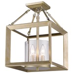 Smyth Convertible Pendant / Semi Flush Mount - White Gold / Clear