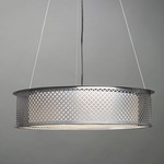 Clarus Shaded Quatrefoil Cutout Drum Pendant - Chrome / Opal