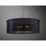 Clarus Exposed Square Cutout Drum Pendant - Black