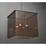 Clarus Square Exposed Geometric Cutout Pendant - Cast Bronze