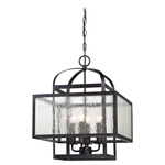 Camden Mini Chandelier - Aged Charcoal / Clear Seeded