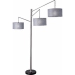 Wellington Arc Lamp - Brushed Steel / Charcoal