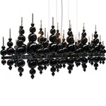 Tears From Moon Linear Chandelier - Chrome / Black