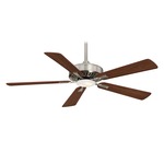 Contractor Ceiling Fan with Light - Brushed Nickel / Medium Maple-Dark Walnut / Frosted