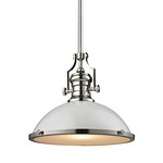 Chadwick Pendant - Polished Nickel / Gloss White