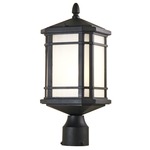 Cardiff Outdoor Post Light - Black / Sandblasted Seedy