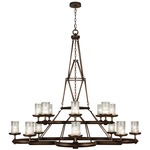 Liaison Glass Candle Chandelier - Antique Hand Rubbed Bronze