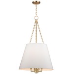 Burdett Pendant - Aged Brass / White