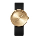 D42 Leather Strap Tube Watch - Brass / Black